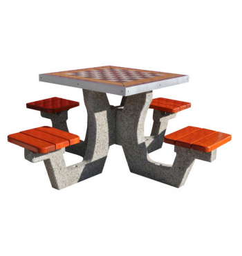 Concrete chess table set 505