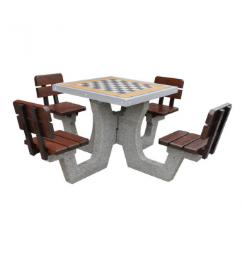 Concrete chess table and...