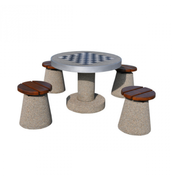 Concrete chess table and...